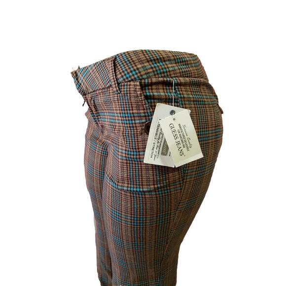 Guess RETRO Breakwater Women's Extensible Stretch Crop Pants Plaid Size 26 NWT - Picture 2 of 8